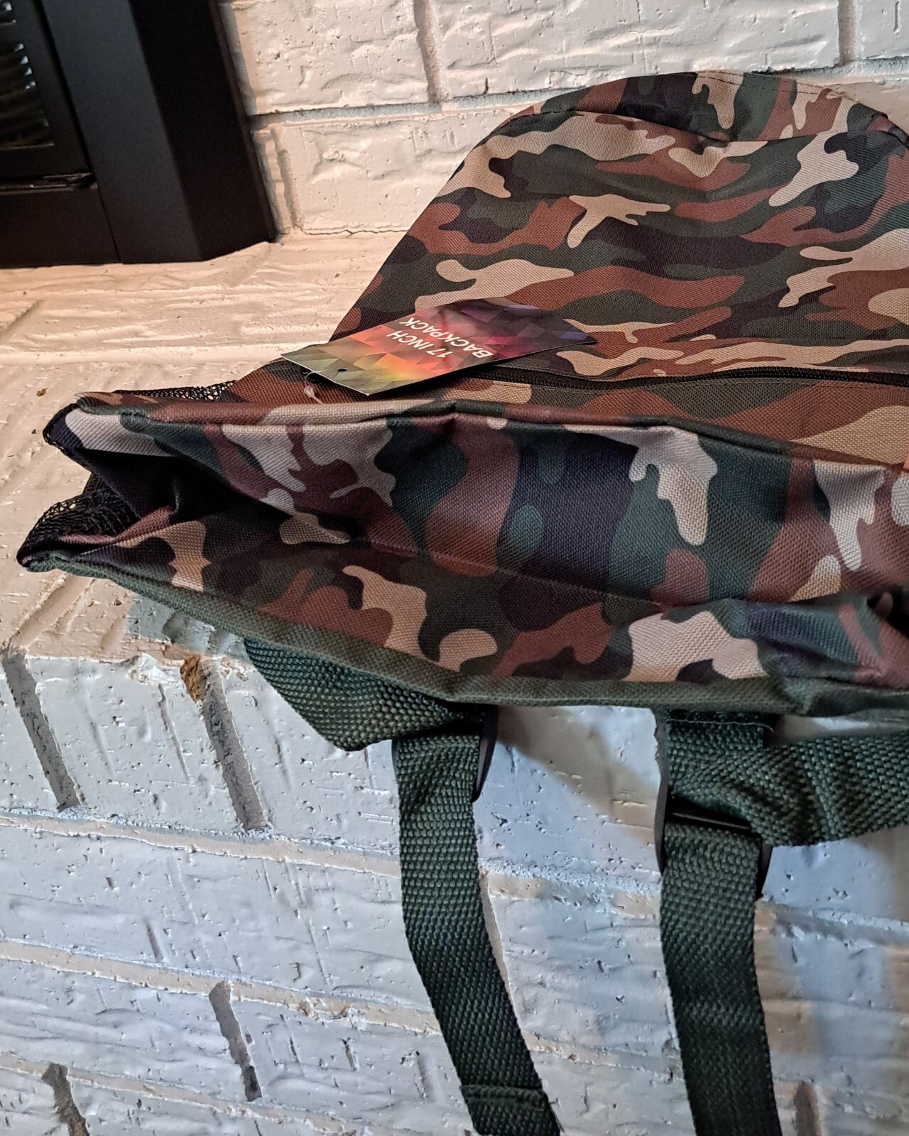 Camo Backpack By A D Sutton & Sons Zip Closure New With Tag 17 Inches