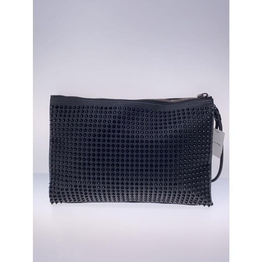 Christian Louboutin Black Leather Clutch Bag with Spike Studs Authentic Men’s