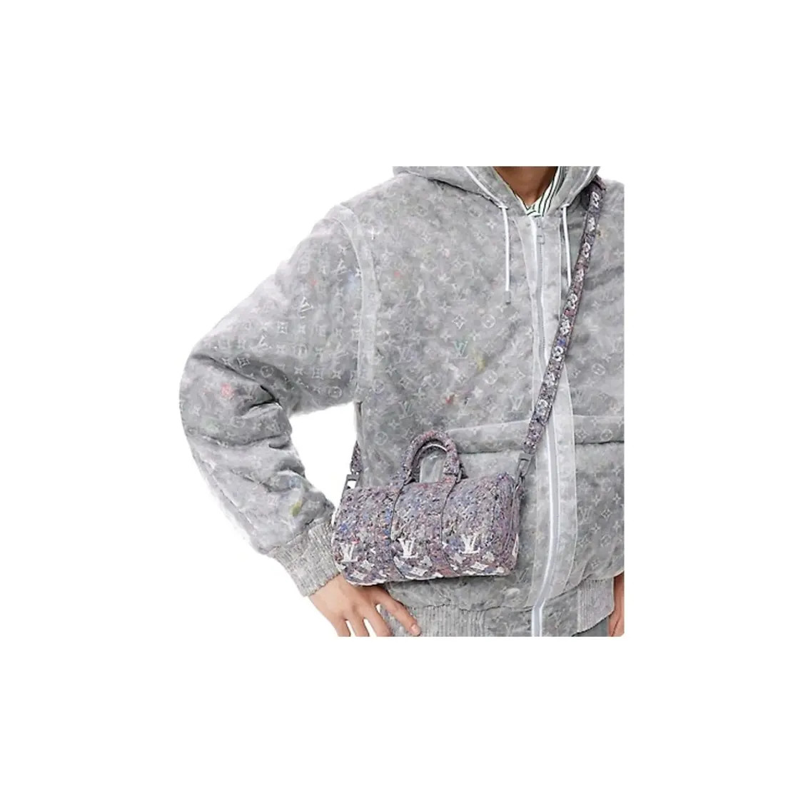 LOUIS VUITTON Keepall Classic Old Flower Full Body Logo Handbag 8.2×3.5×4.7 in