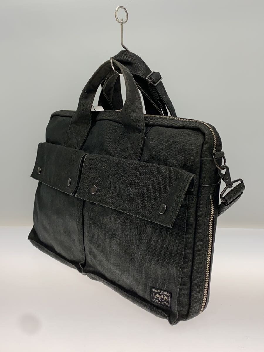 Authentic PORTER Denim Briefcase Black 29cm x 40cm x 4cm Slim Bag