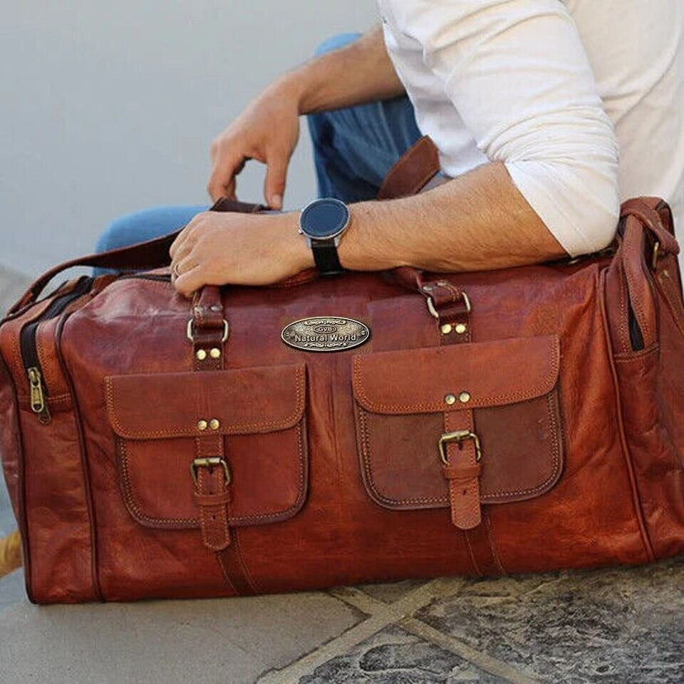 Heavy duty Well Made Leather Large Vintage Duffel Travel Weekend Overnight Bag