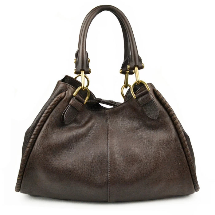 BALLY Tote Bag Handbag SWITZERLAND 1851 Womens Leather Brown Charm