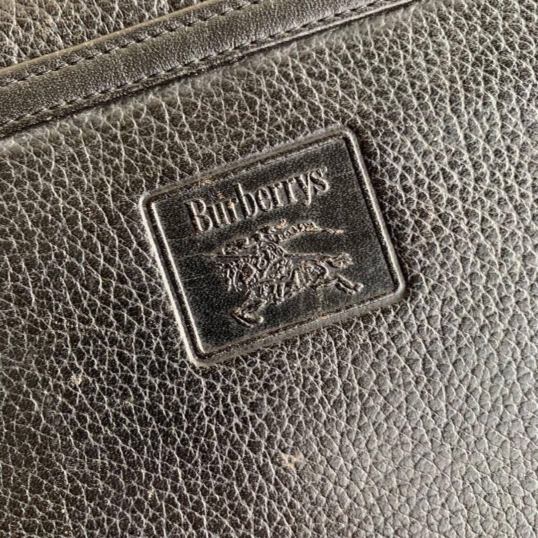 Authentic Burberrys Black Leather Clutch Bag 19cm x 27cm x 2cm Mens Fashion
