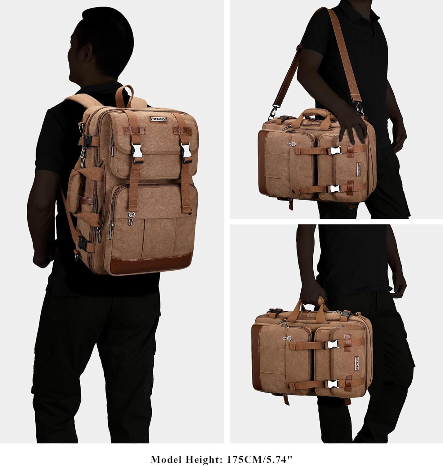 Canvas Travel Backpack for Men Large Laptop Backpack Fit 16 Inch Carry-On Airlin