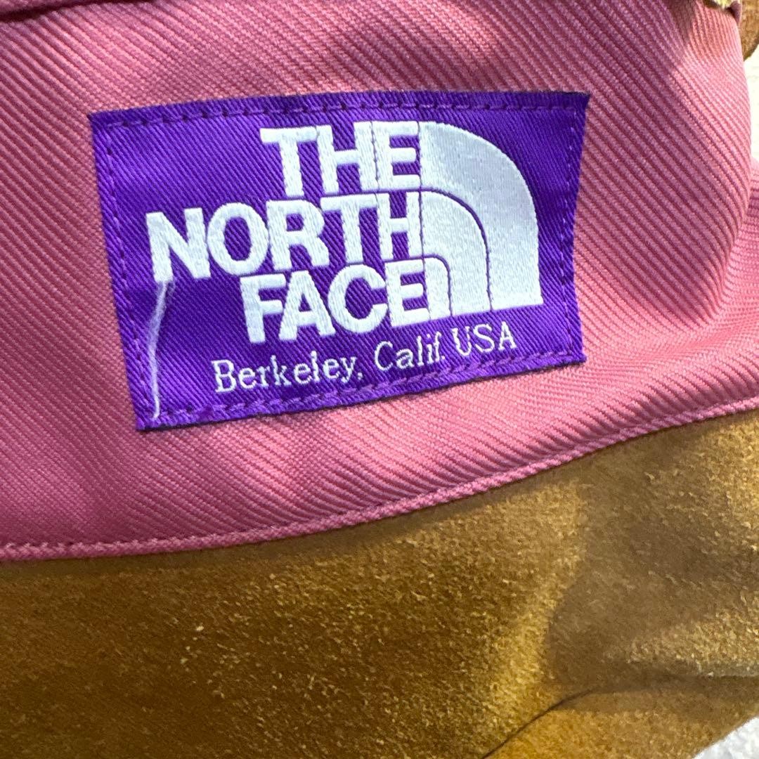 The North Face Pink Canvas Suede Backpack 34x42cm Used Japan