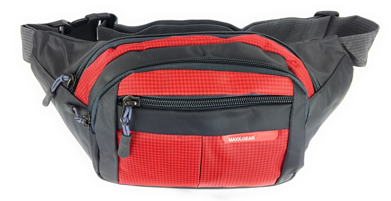 Maxx Gear Unisex Adult 4-Pocket Colorful Bum Bag Waist Fanny Pack – Red