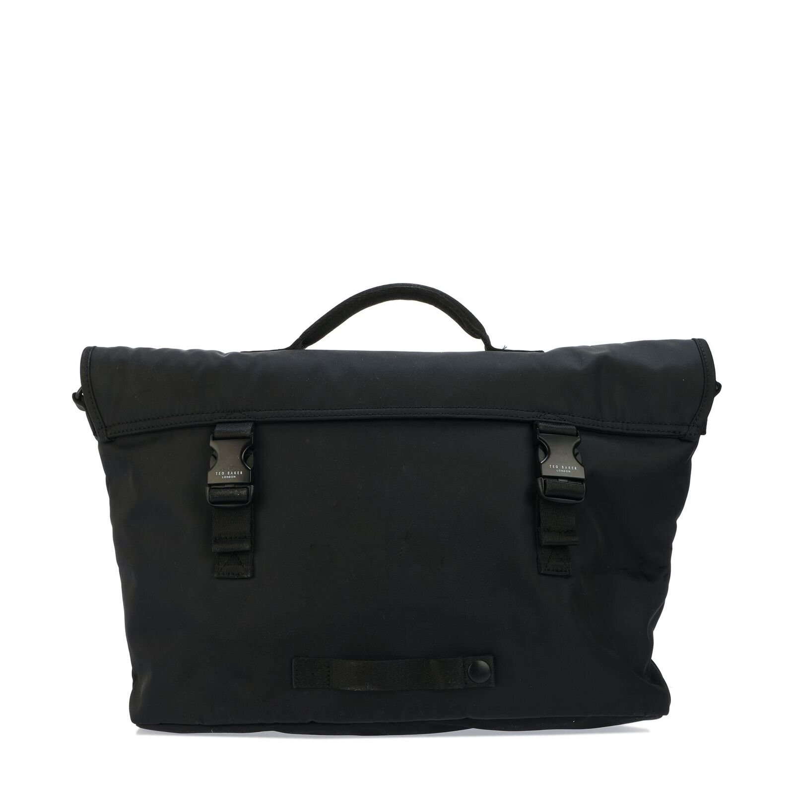 Ted Baker Macdui Commuter Messenger Satchel Bag in Black Satin Nylon
