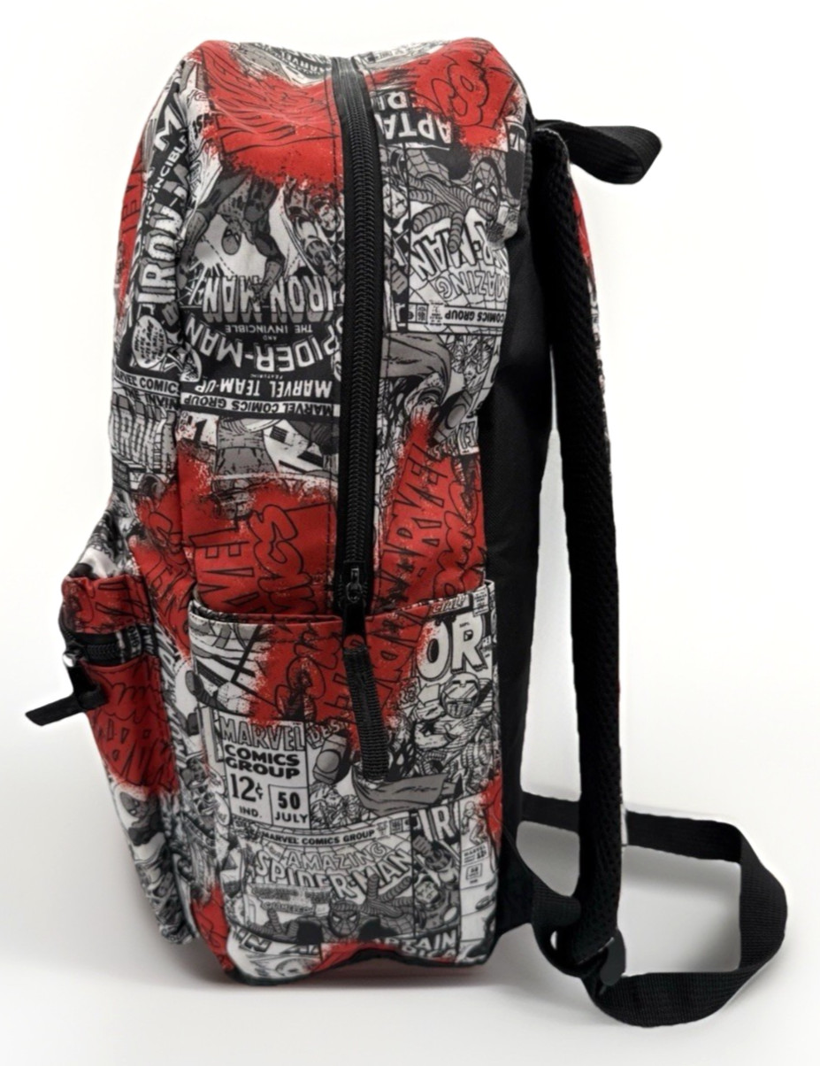 Marvel Spider-Man Iron Man Comic Book Covers Laptop Backpack School Travel Bag