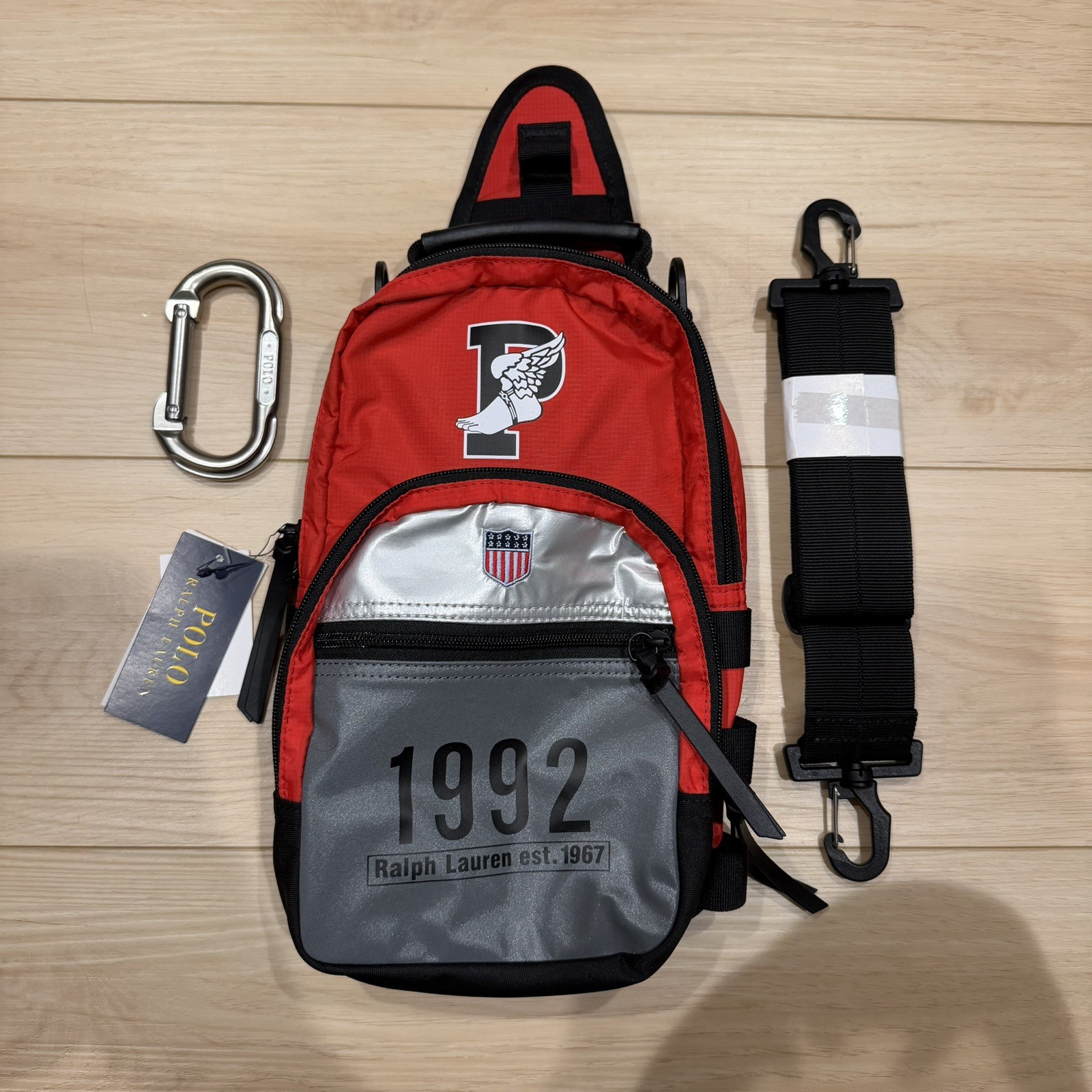 NWT Polo Ralph Lauren Winter Stadium Crossbody Bag Snow Beach 92 93 Pwing