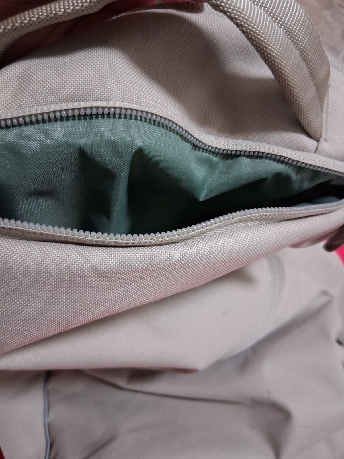 Lululemon Double Zip Backpack 22L Raw Linen/Grey Eucalyptus Back To School