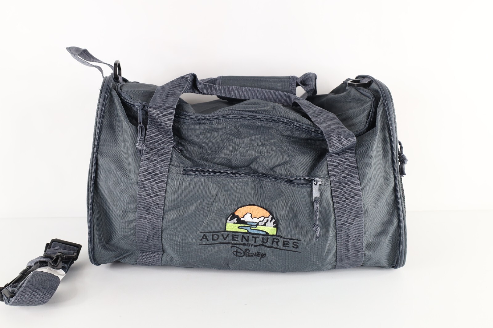 Deadstock Vintage Adventures by Disney Spell Out Handle Duffel Bag Carry On Gray