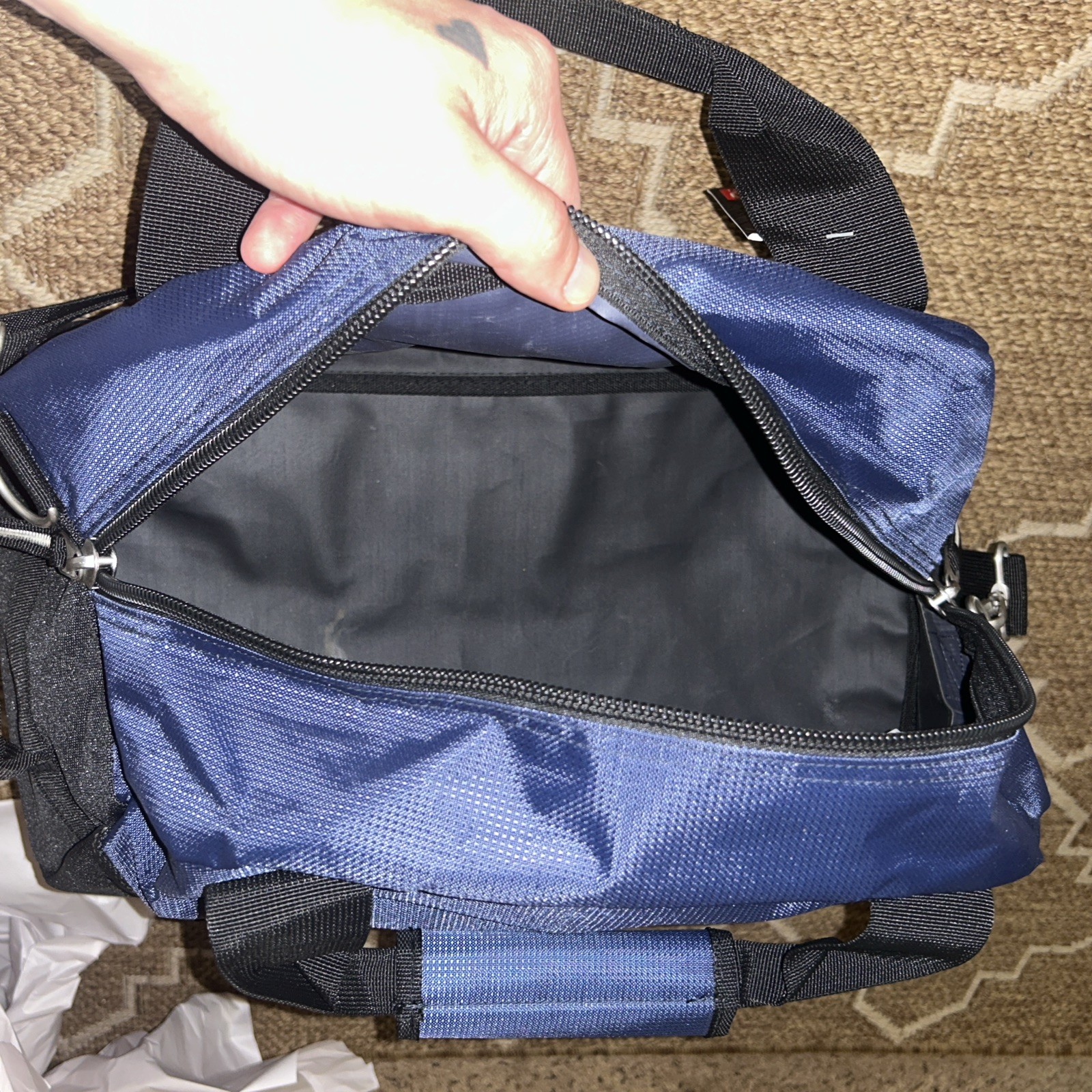 OGIO Half Dome Dark Blue & Black Duffel Bag W/ Embroidered Pepsi Logo NEW NWT!