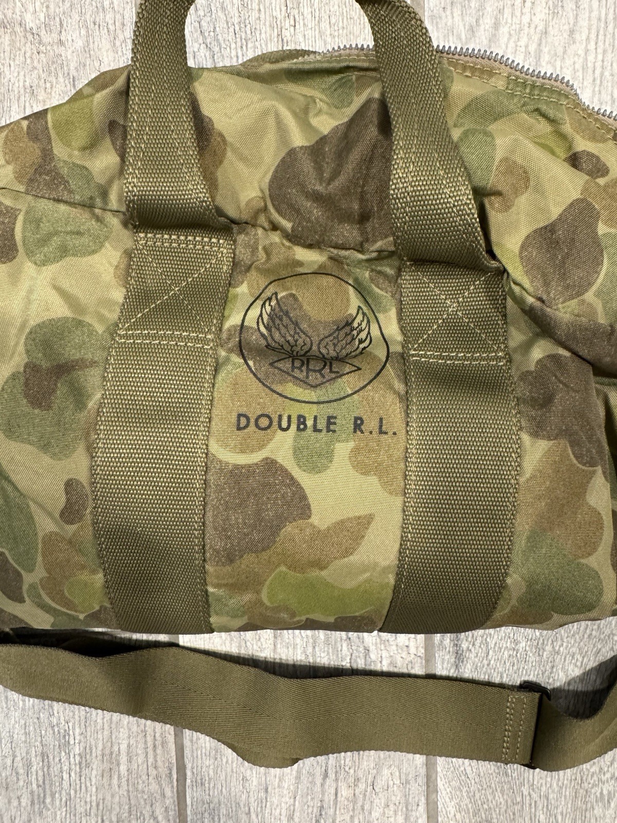 Double RL Vintage Duffle Canvas Leather Weekender Safari Field Bag