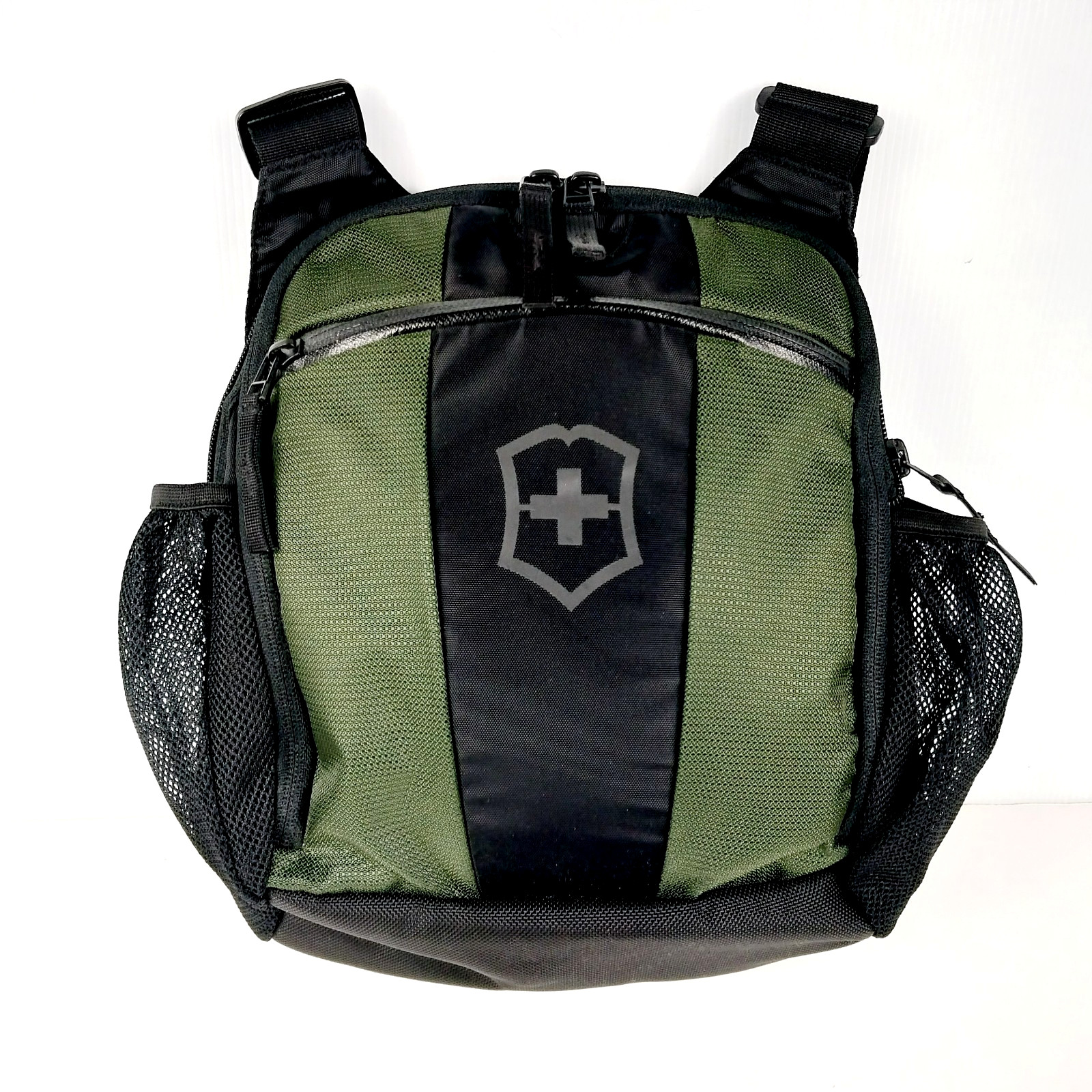 Victorinox Forest Green Swiss Shoulder Bag w/ Dual Water Bottle Netted Pouches