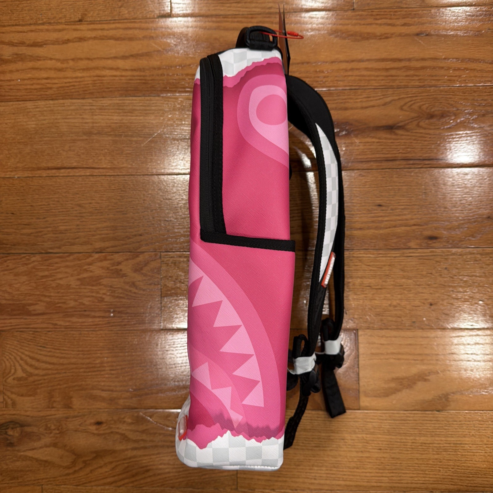 Sprayground Unmasked Backpack 3D Check Large Bookbag Pink White