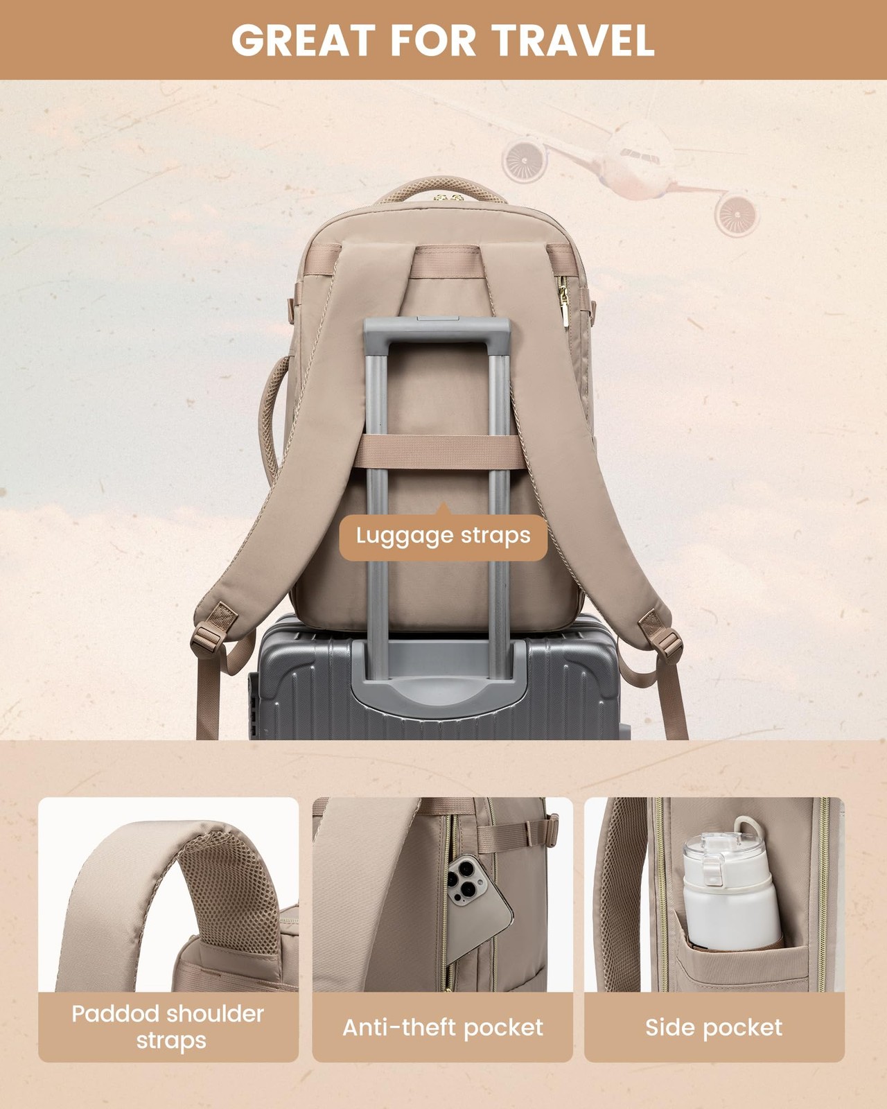 Travel Backpack Carry on Flight Approved 40L,Waterproof TSA Travel Essentials…