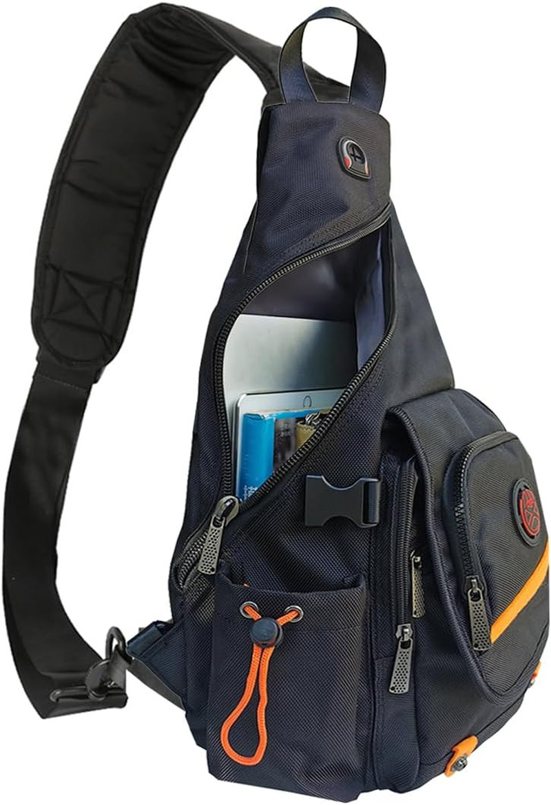 Large Sling Bag Backpack Pack 13″ 14″ Laptop Bag Satchel Festival Travel Black