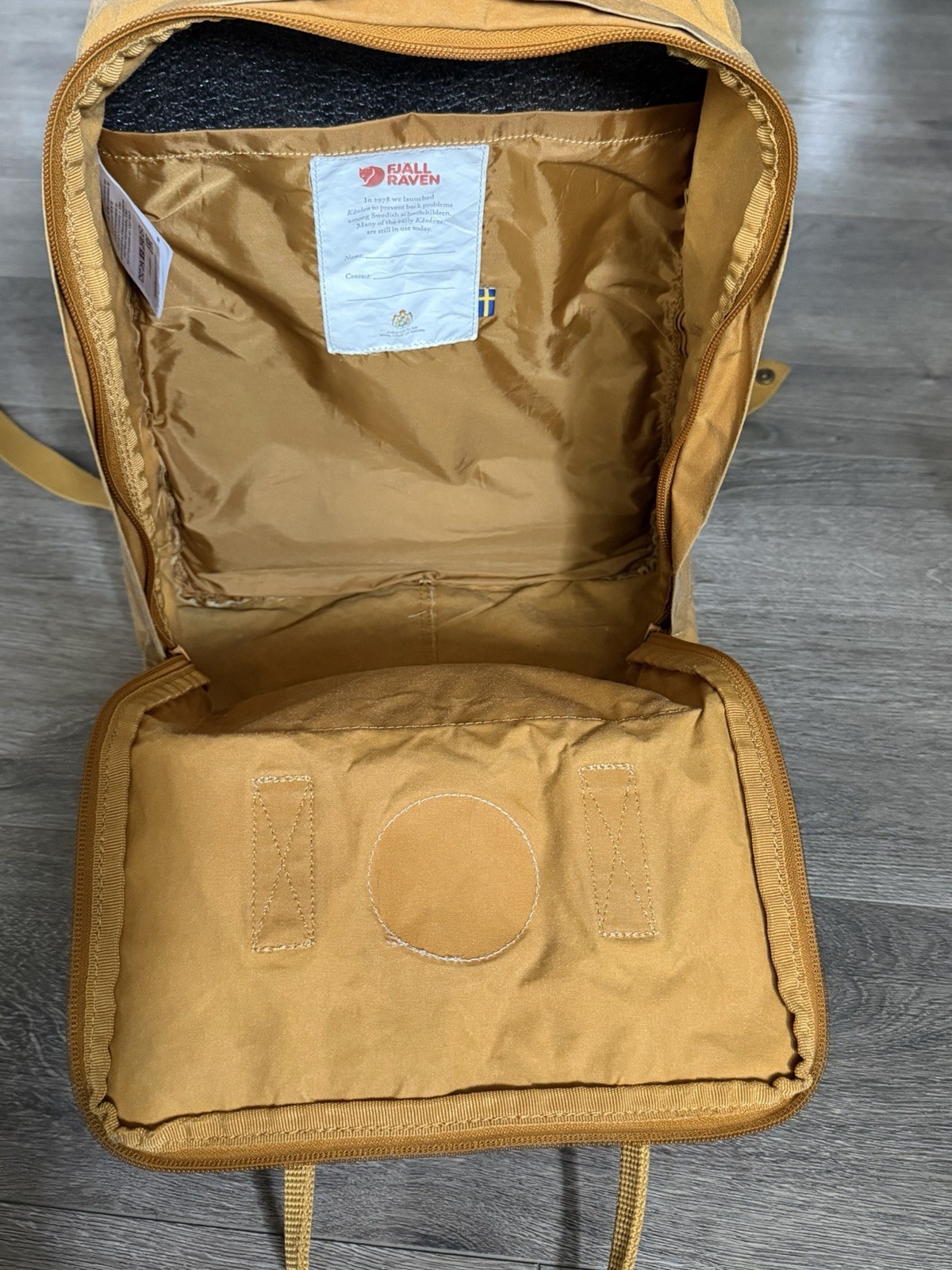 Fjallraven Backback Kanken Yellow School Outdoors Handles Pockets 23510