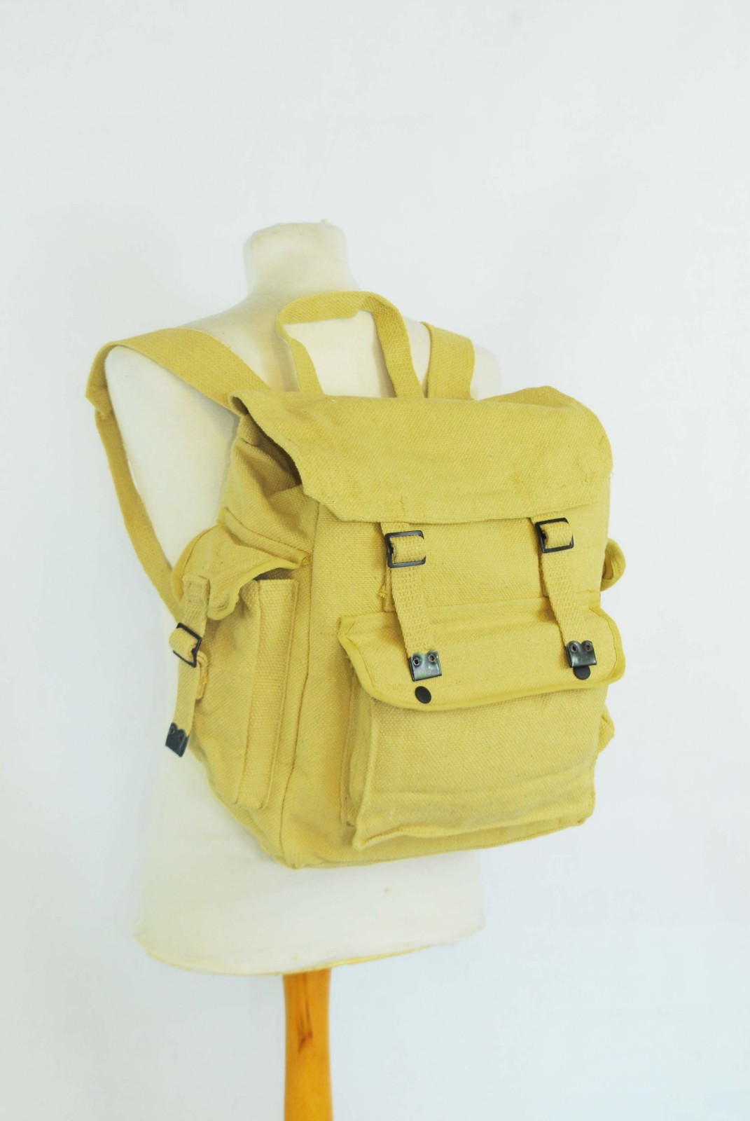 Large Strong Canvas Rucksack/Backpack Laptop Satchel Bag Blue/Yellow/Green/Black