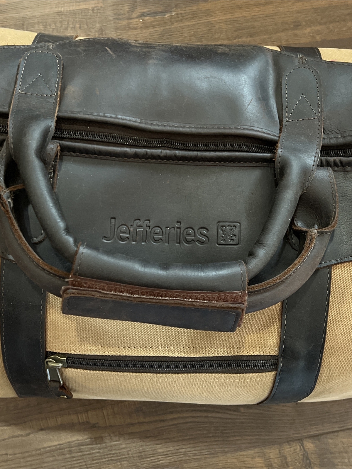 Canyon Outback Jeffries Leather Canvas Duffle Bag 21x12x9