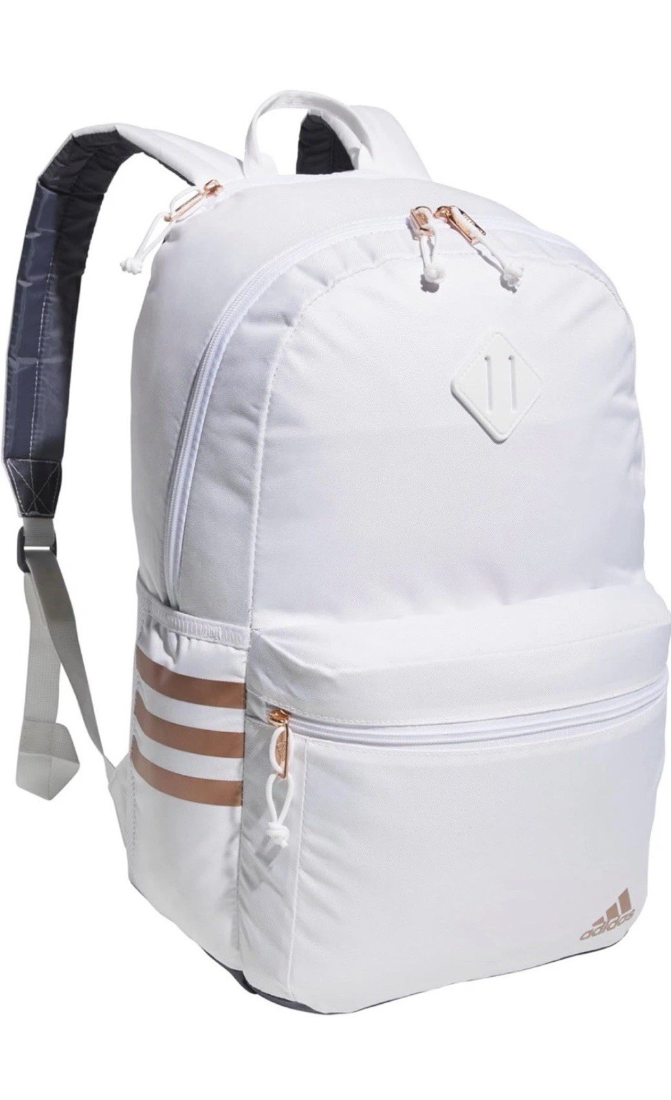Adidas Classic 3S 5 Backpack, White/Rose Gold School Sports Travel Unisex New