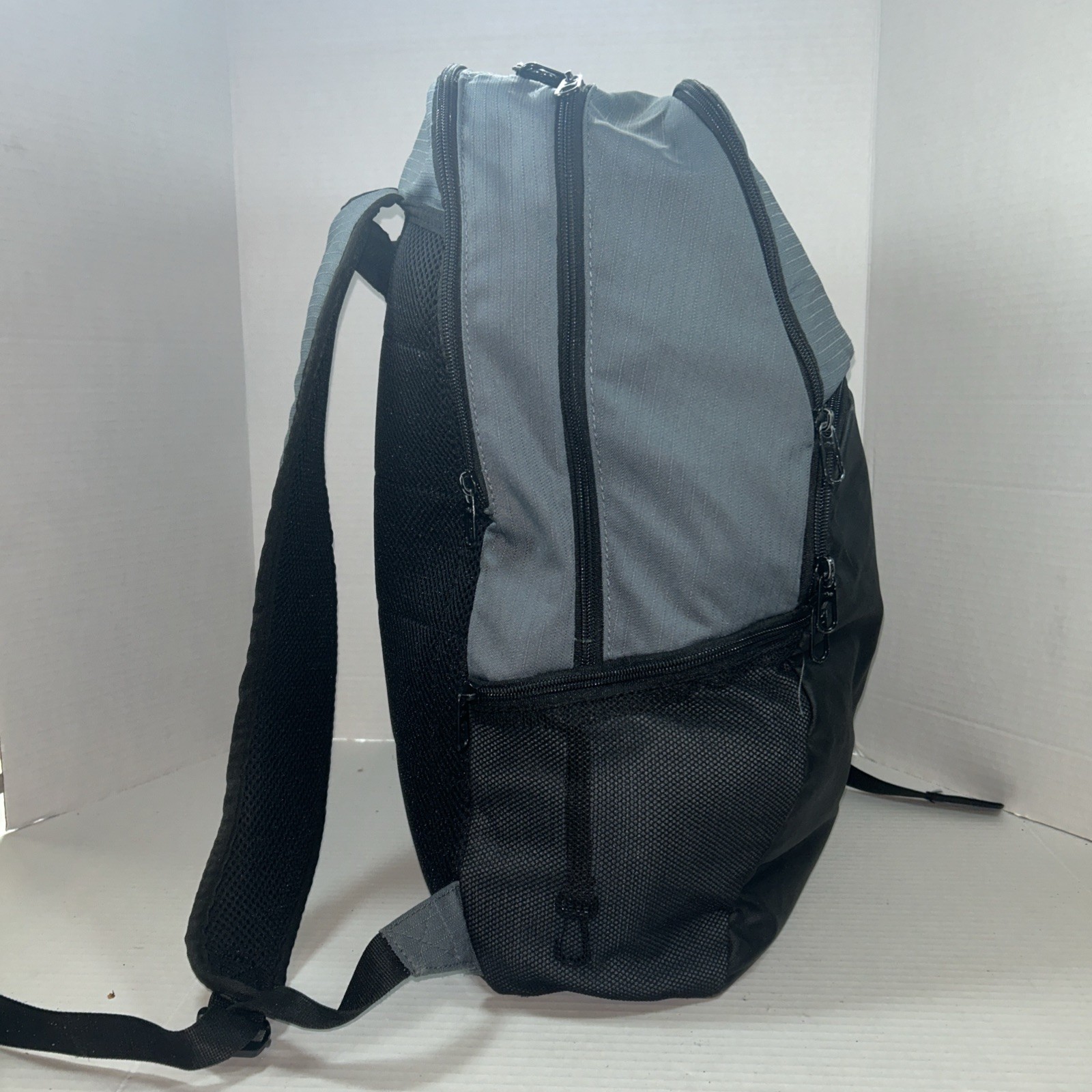 Nike Swoosh Logo Backpacks Solid Black Gray Colorblock School College Work