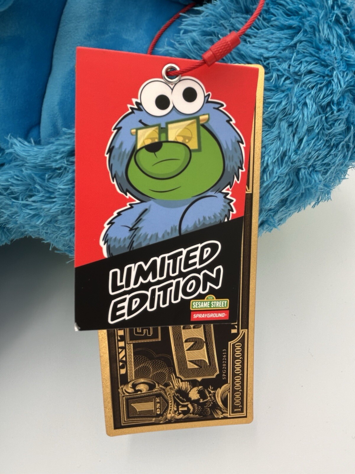 Sprayground x Sesame Street Cookie Monster Money Bear Backpack Rare (NWT)