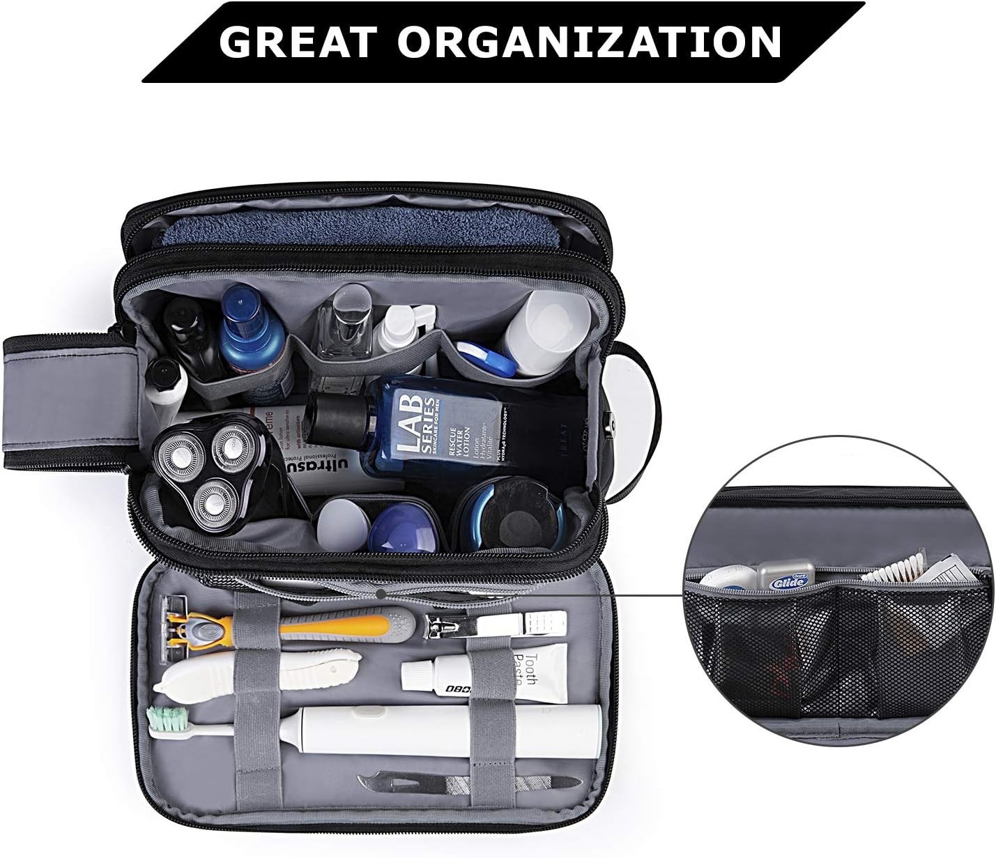 Lightweight Waterproof Toiletry Bag for Men – Dual Zipper Minimalist Dopp Kit