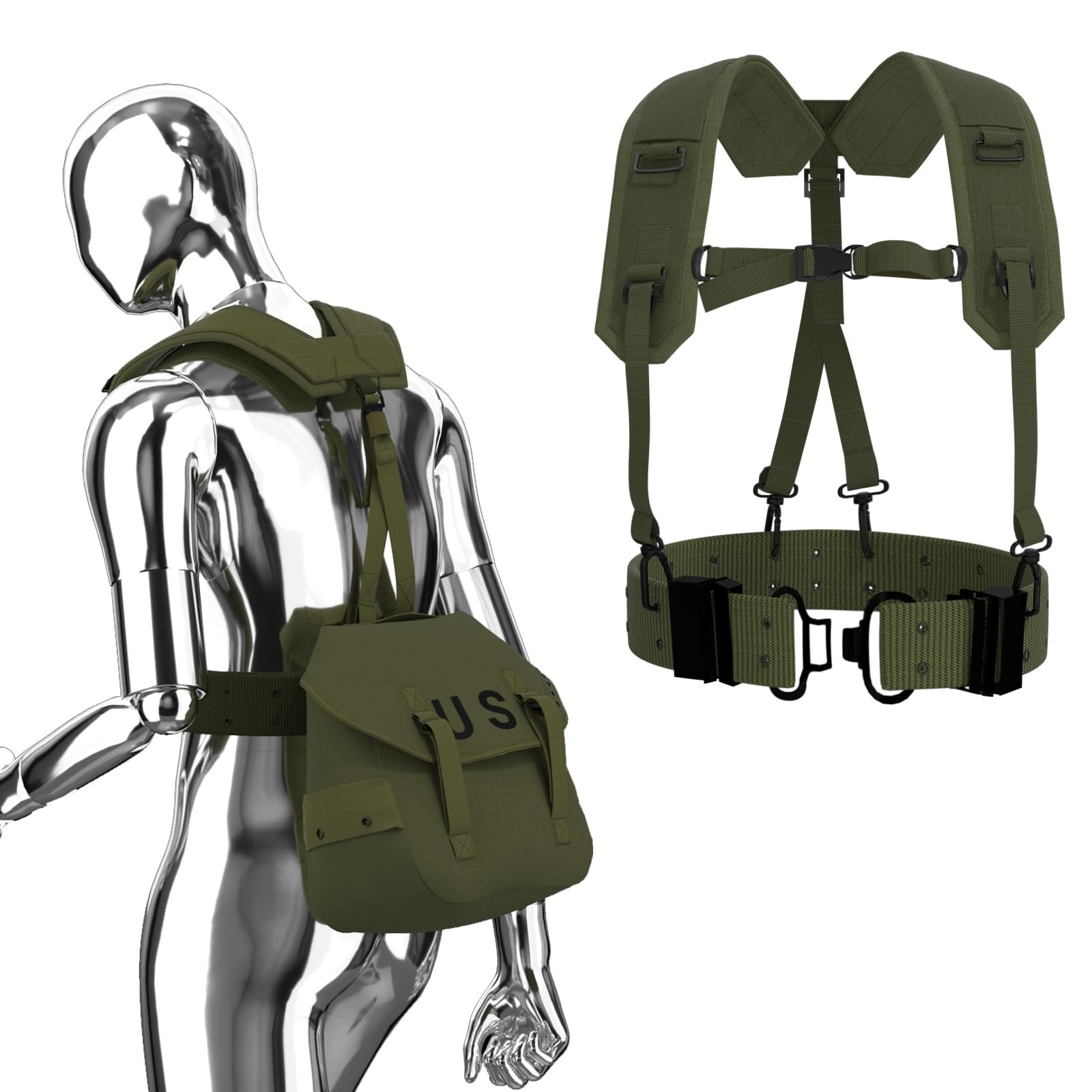 Multipurpose Military Alice Butt Pack, Molle Webbing Sling Bag for Daily Comm…