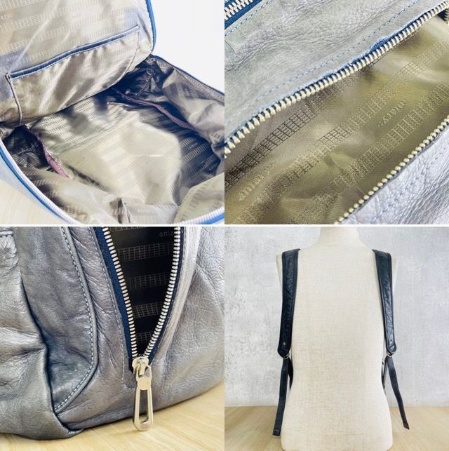 aniary leather backpack for men daypack 30x16x48cm used Japan