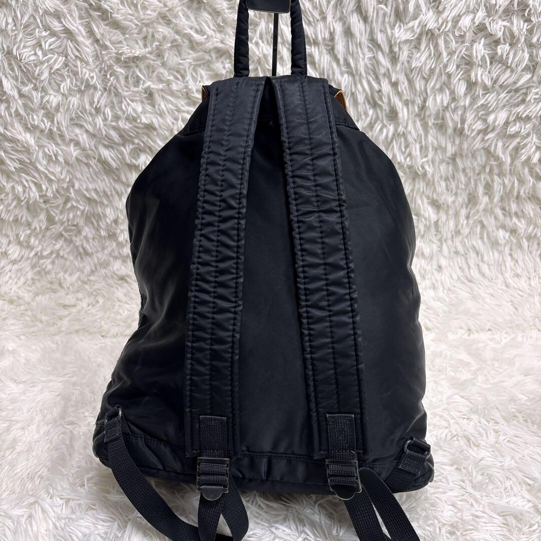 PORTER Tanker Drawstring Backpack Black Orange Nylon Japan Mens Bag 35x45cm