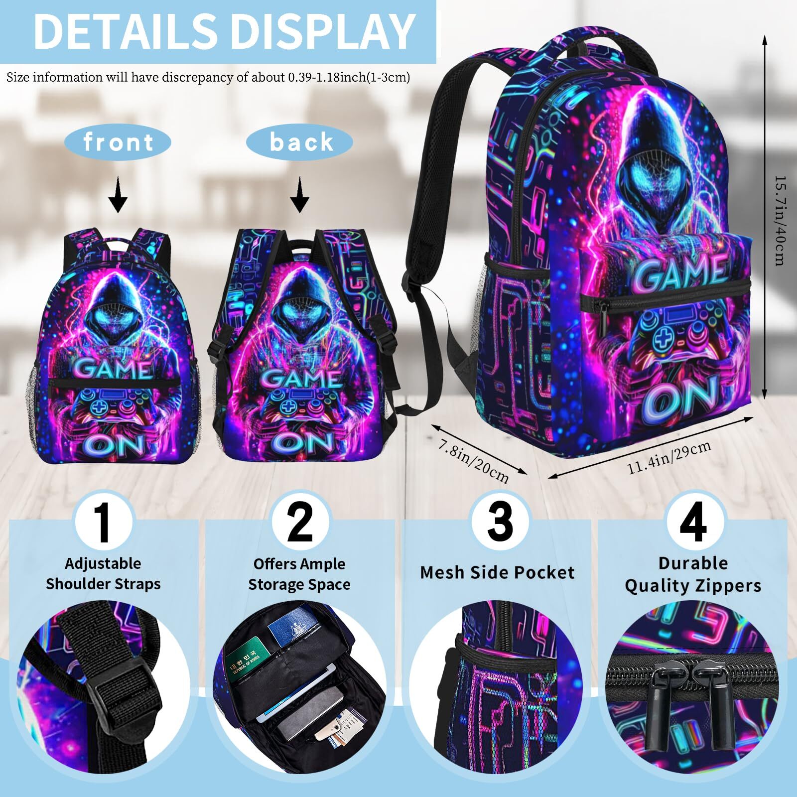 Backpack for Boys Game Boys School Backpack for Kids Children Teens Elementar…