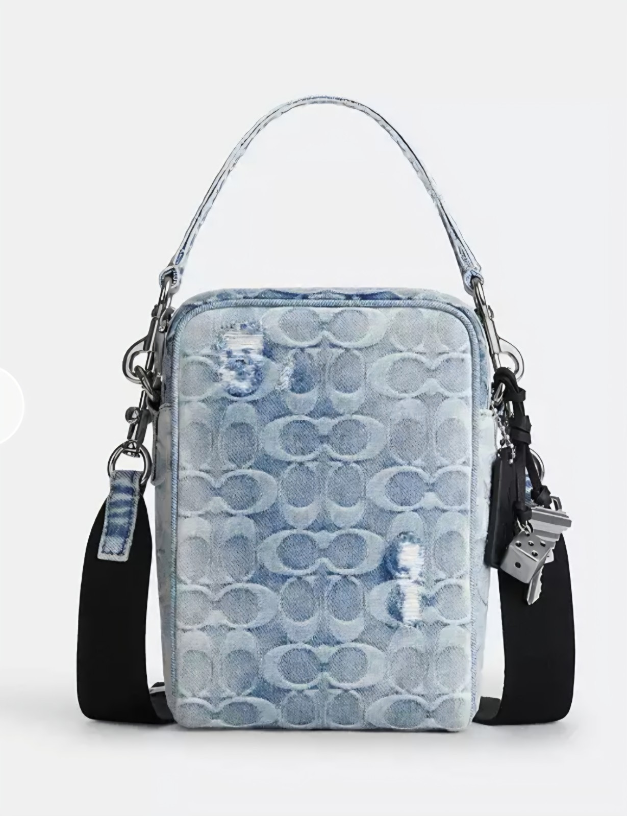 NWT COACH CET70 Tristan Crossbody Bag 14 In Loved Signature Denim With Charms