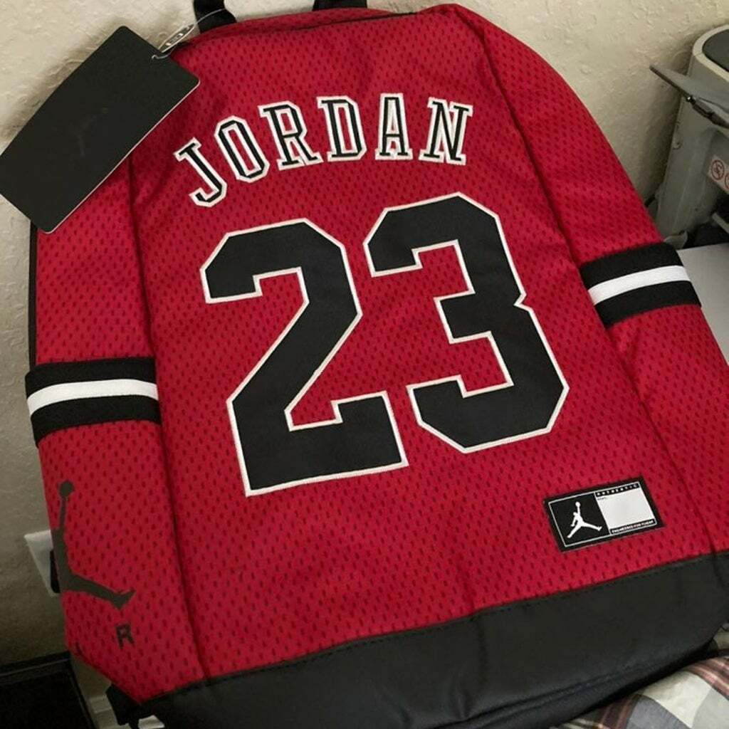 NIKE JORDAN JERSEY MESH JUMPMAN BACKPACK JERSEY RED BLACK 9A0419 R78