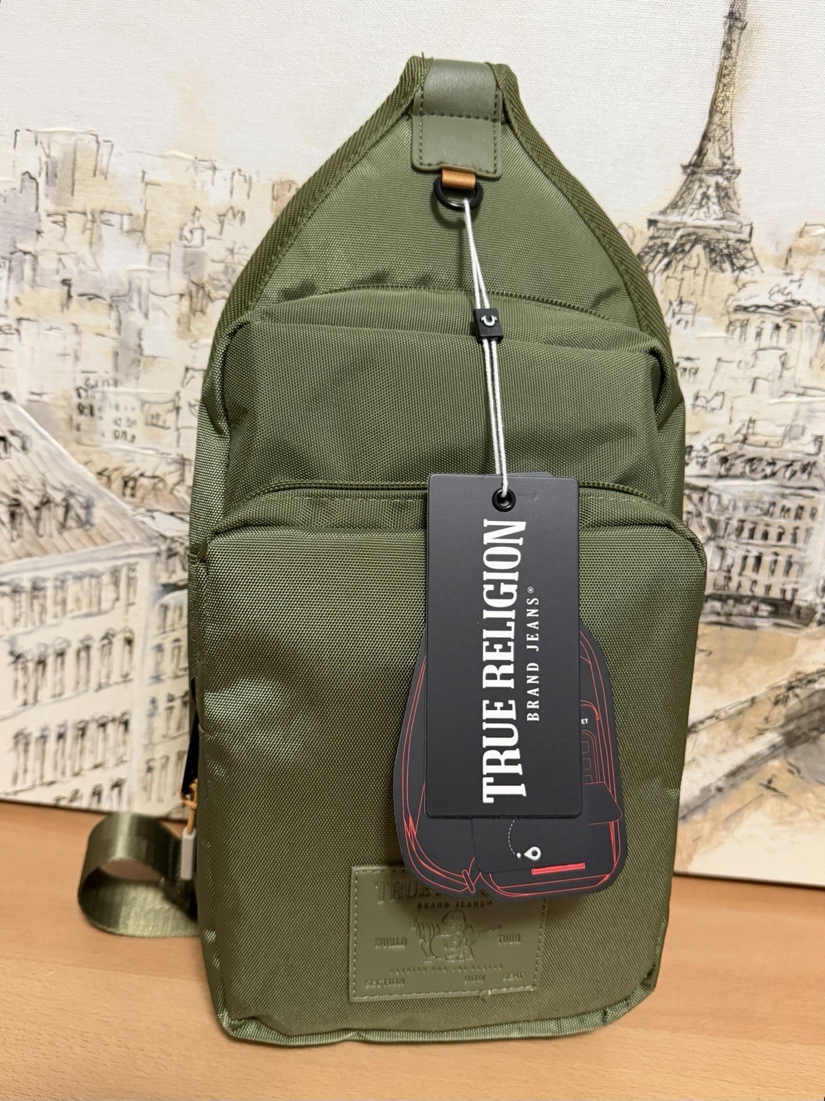 True Religion Men’s Designer Travel Sling Bag Lightweight Crossbody . Brand New