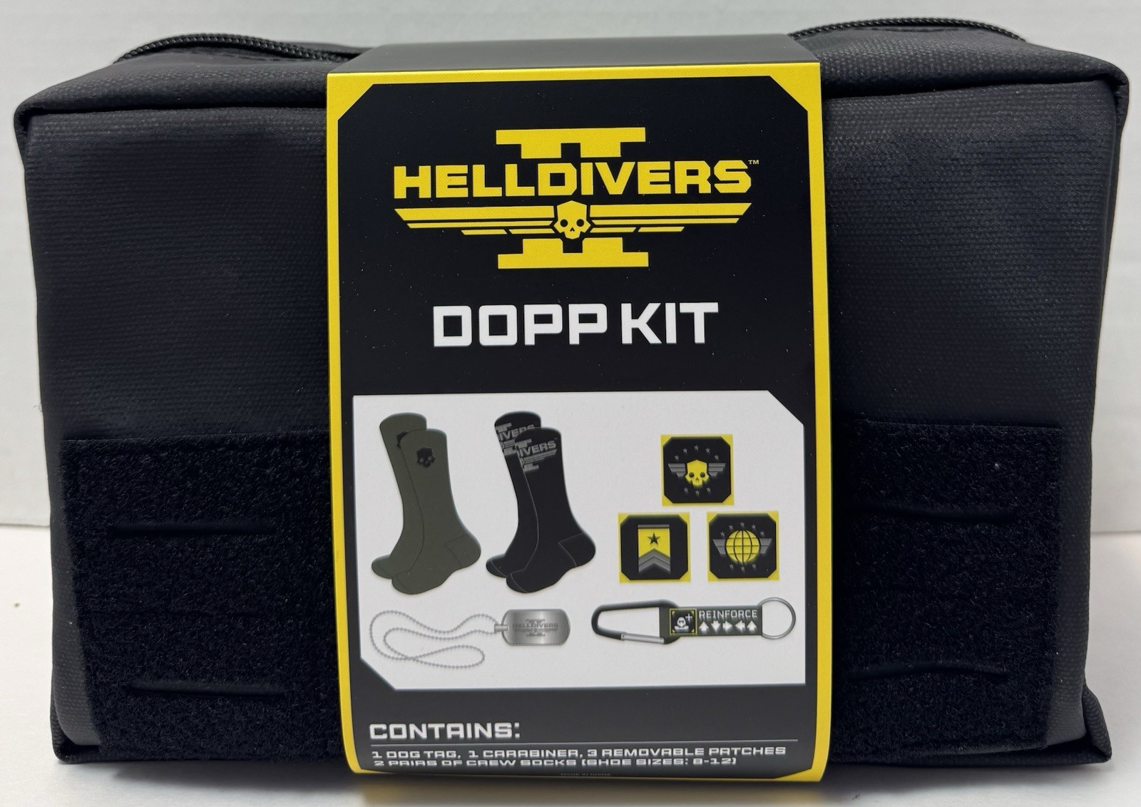 HELLDIVERS 2 DOPP KIT Dog Tag Carabiner 3 Patches 2 Pair Socks PlayStation