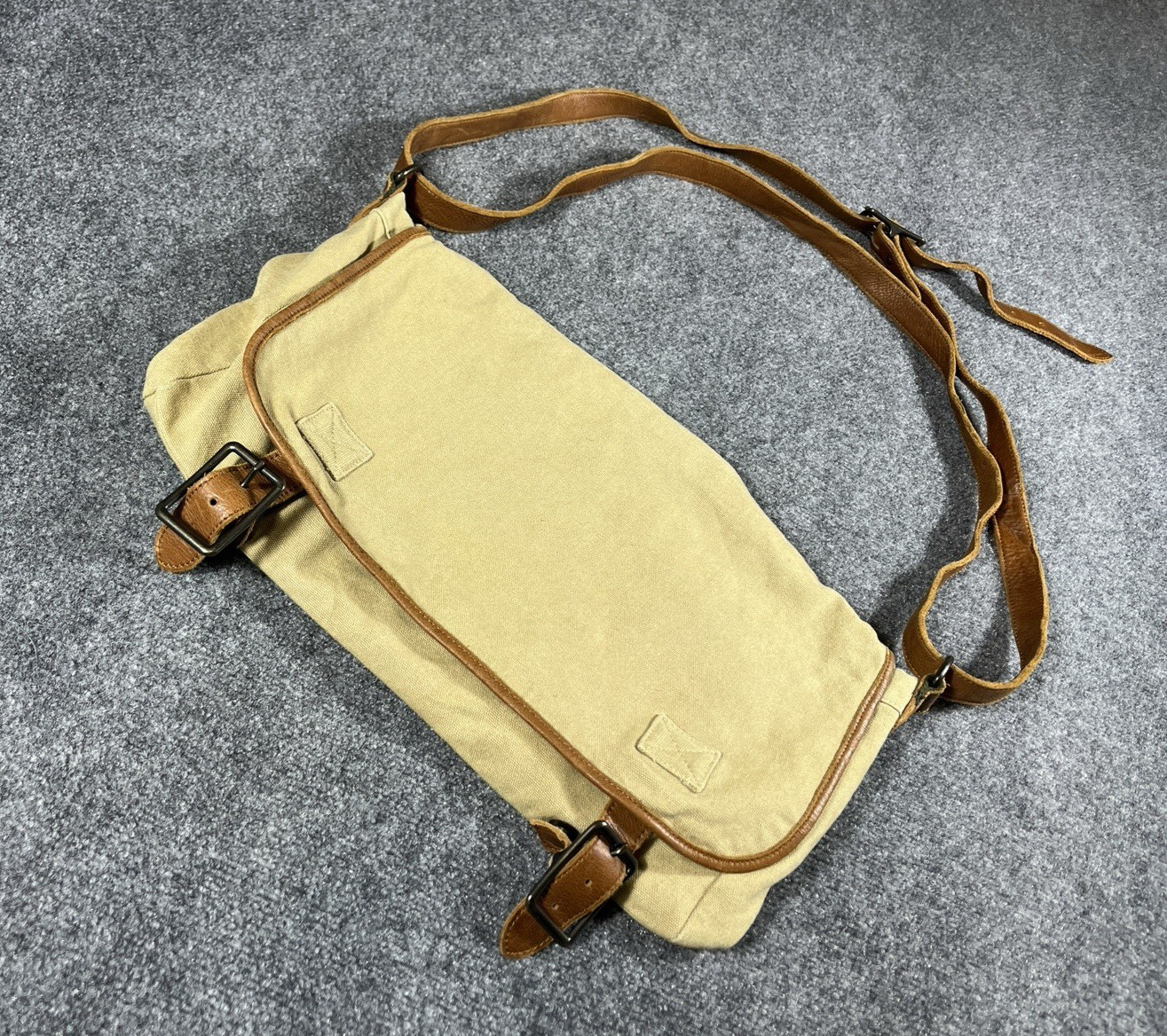 Rag And Bone Satchel Bag Leather Shoulder Strap Tan Beige Buckle Classic Outdoor