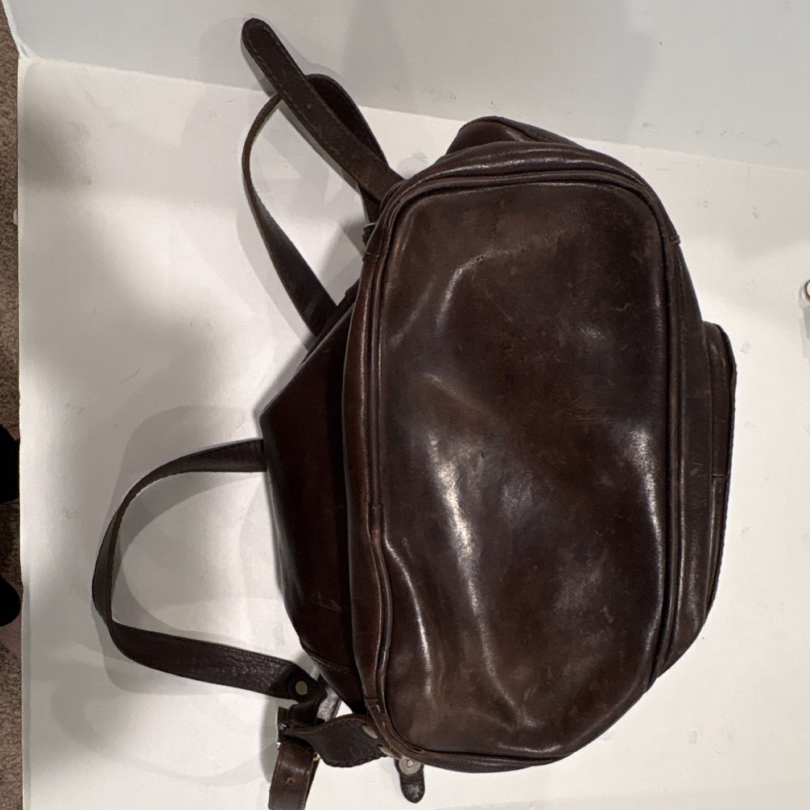 Brown Italian Backpack with Buckle, Drawstring, Zipper Closures, Casual Travel