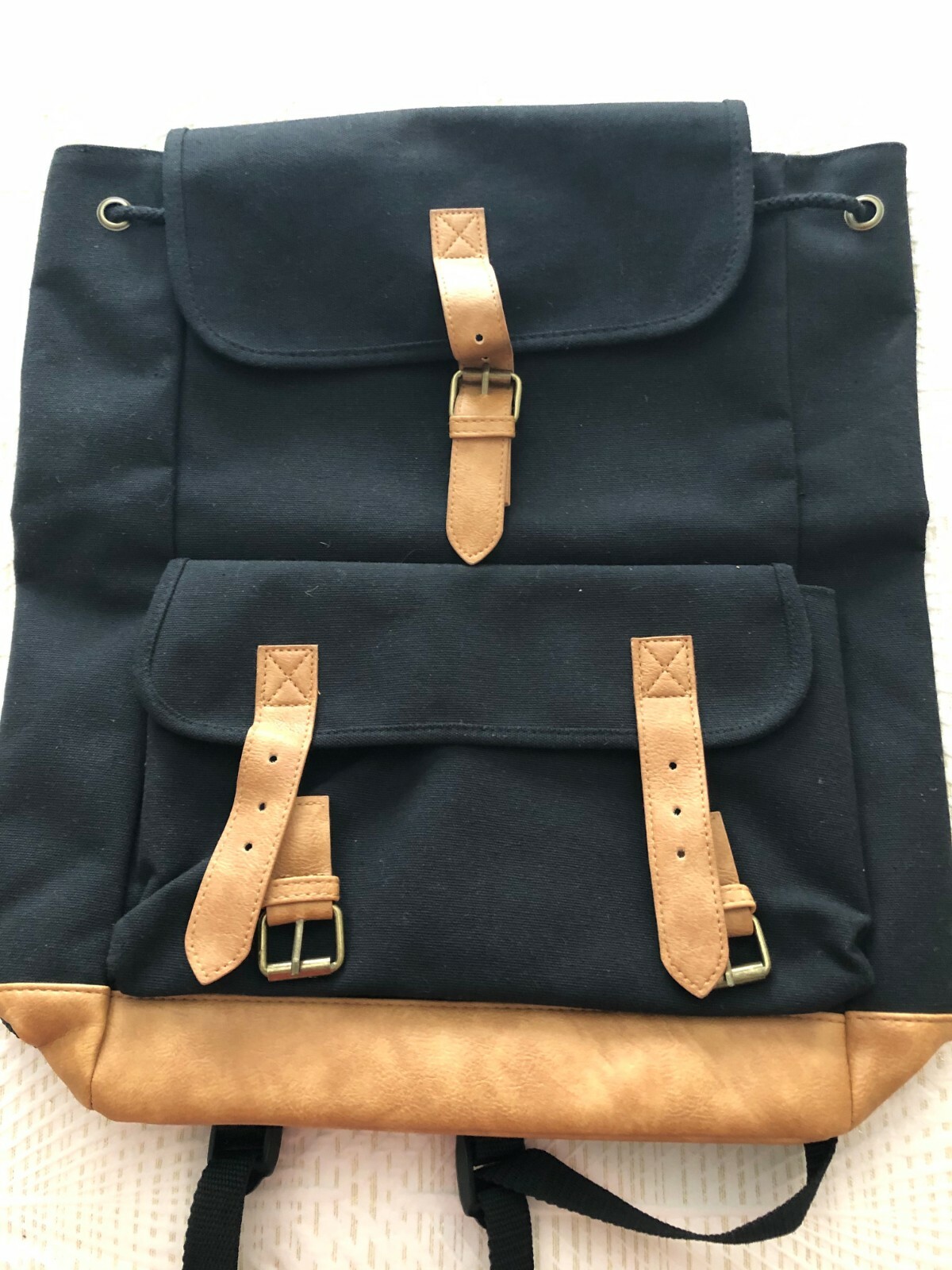 DSW Exclusive Black Canvas Backpack