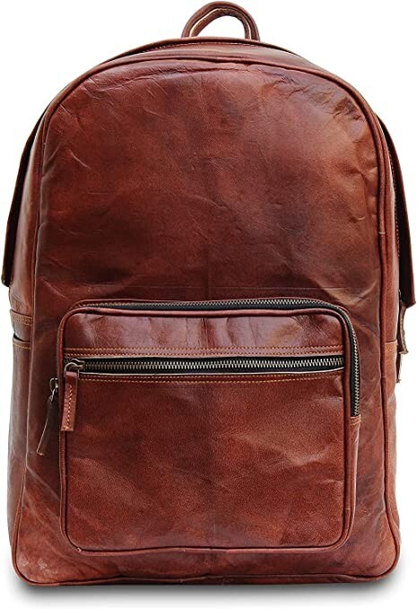 Brown Leather Backpack Multi Pockets – Laptop Bag for Men Women PL1-1.13