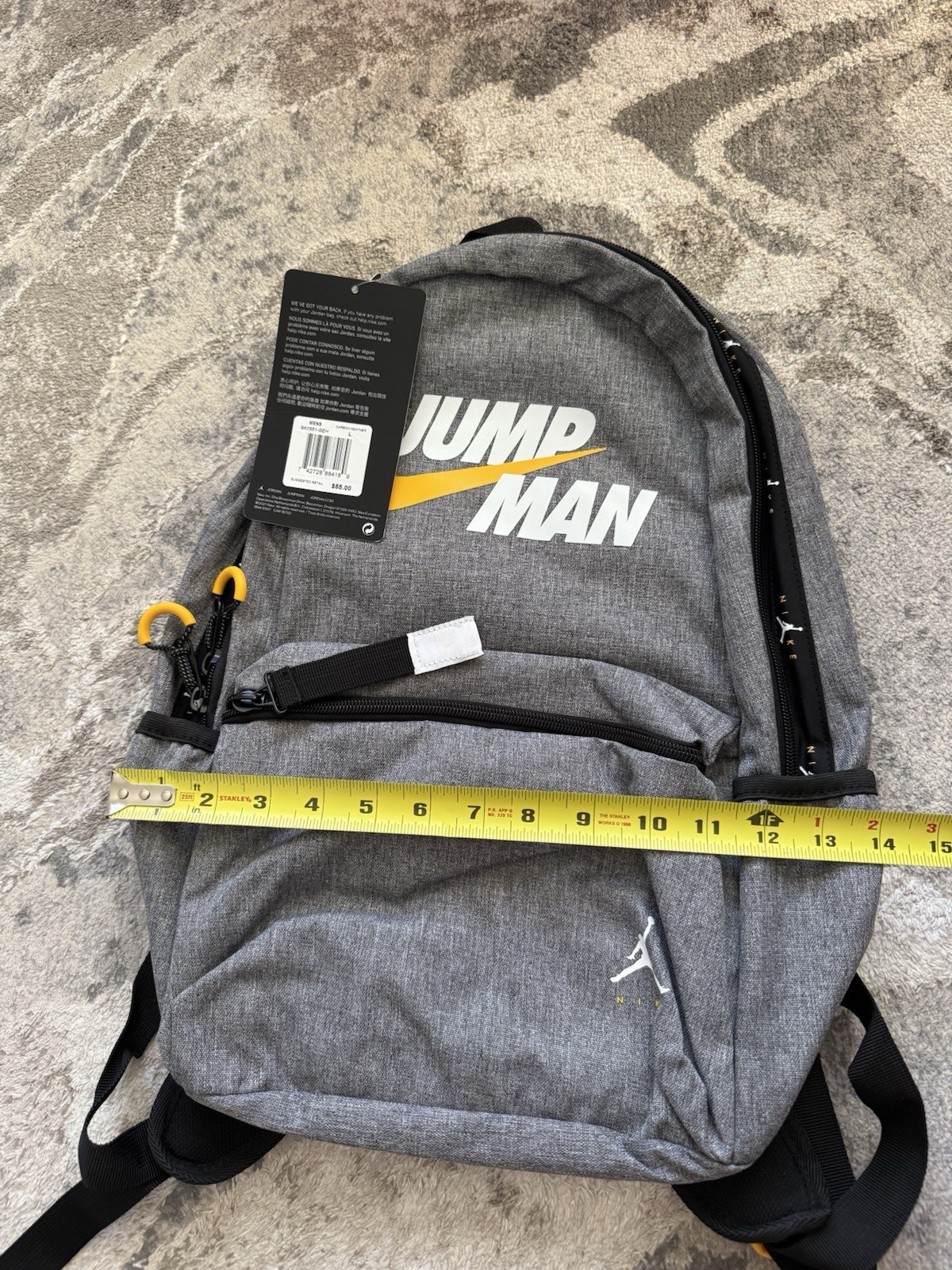 Jordan Boy’s Jumpman Backpack (Big Kids) Carbon Heather Large