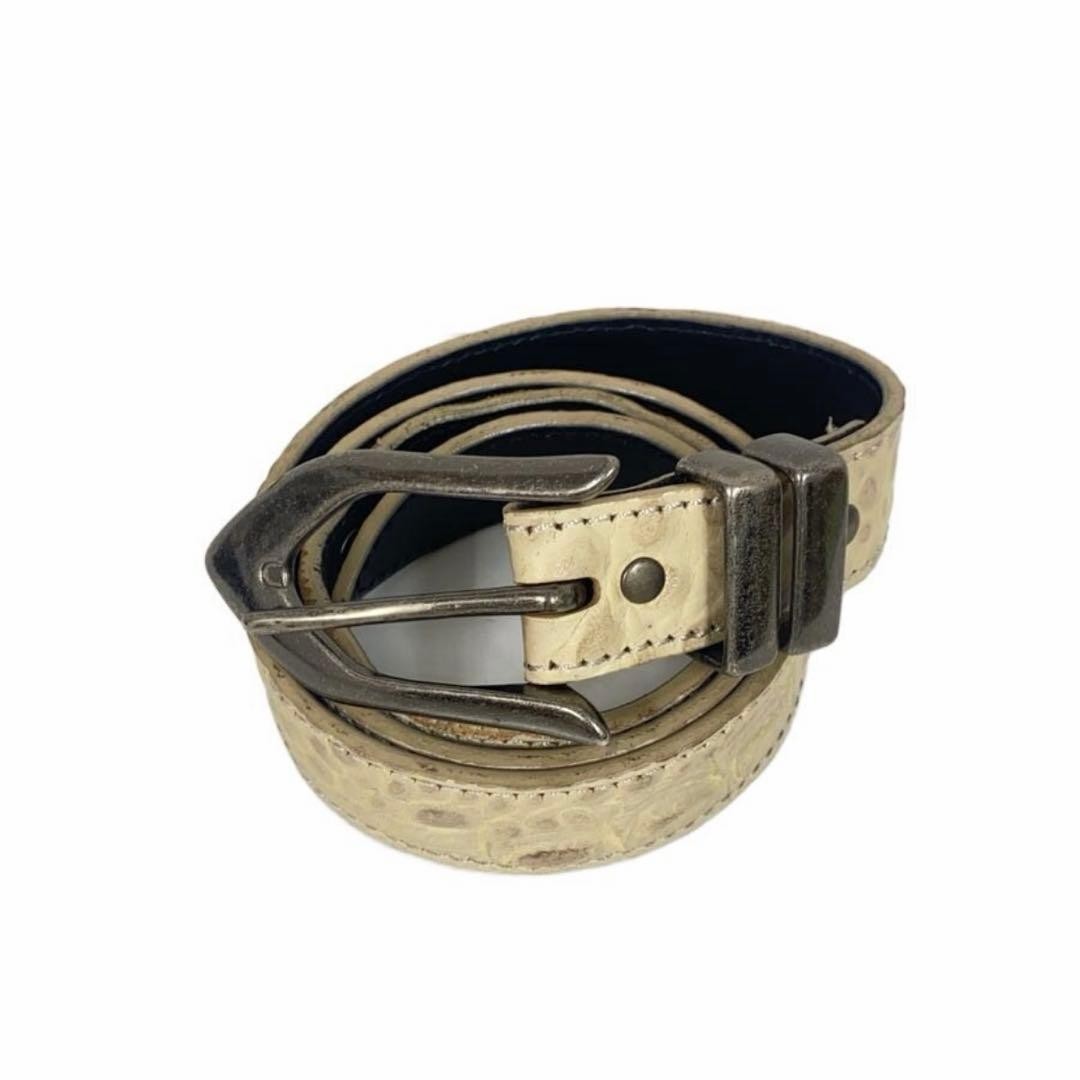 5351 pour les hommes Leather Arrow Belt White/Ivory 103cm