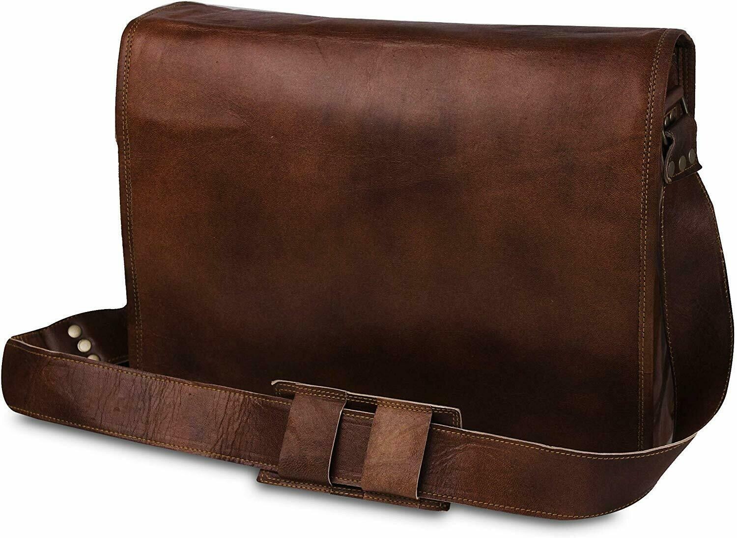 Bag Leather Genuine Laptop Messenger Men’s Briefcase Brown Vintage Satchel New
