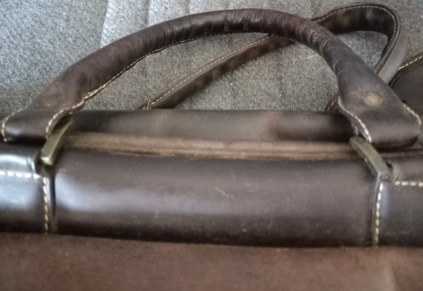 Leather Briefcase Bag Canyon Outback Brown Large Vintage India