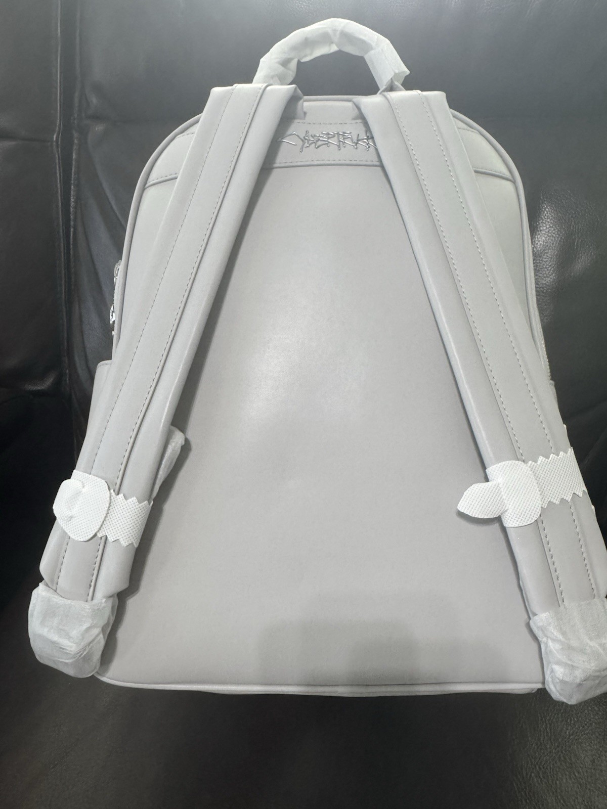 Tesla Cybertruck Elevate Backpack Grey Vegan Leather Tesla Store w/ Satin Cover
