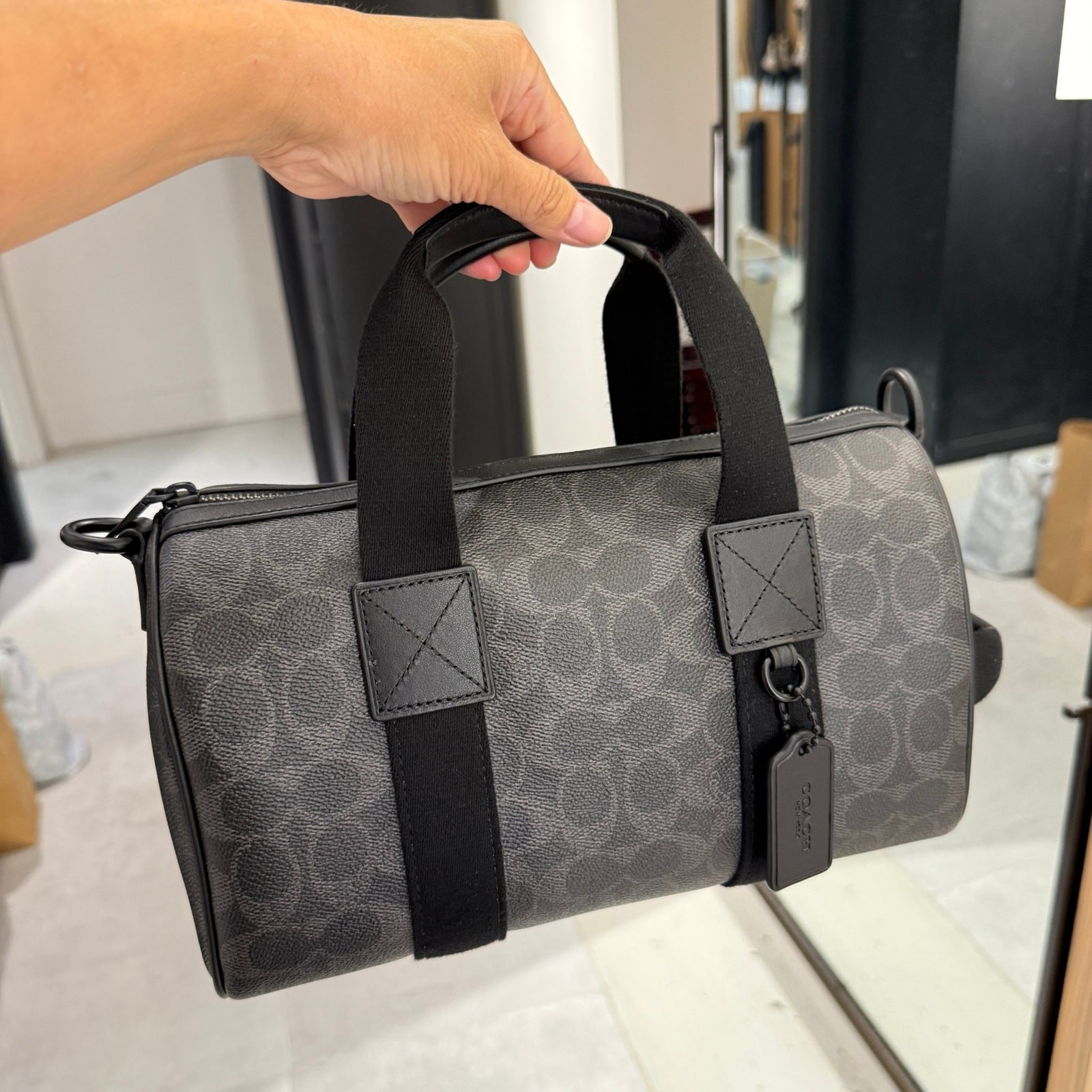Coach Explorer Duffle Bag 28 Signature Canvas CET22 Matte Black/Black Signature
