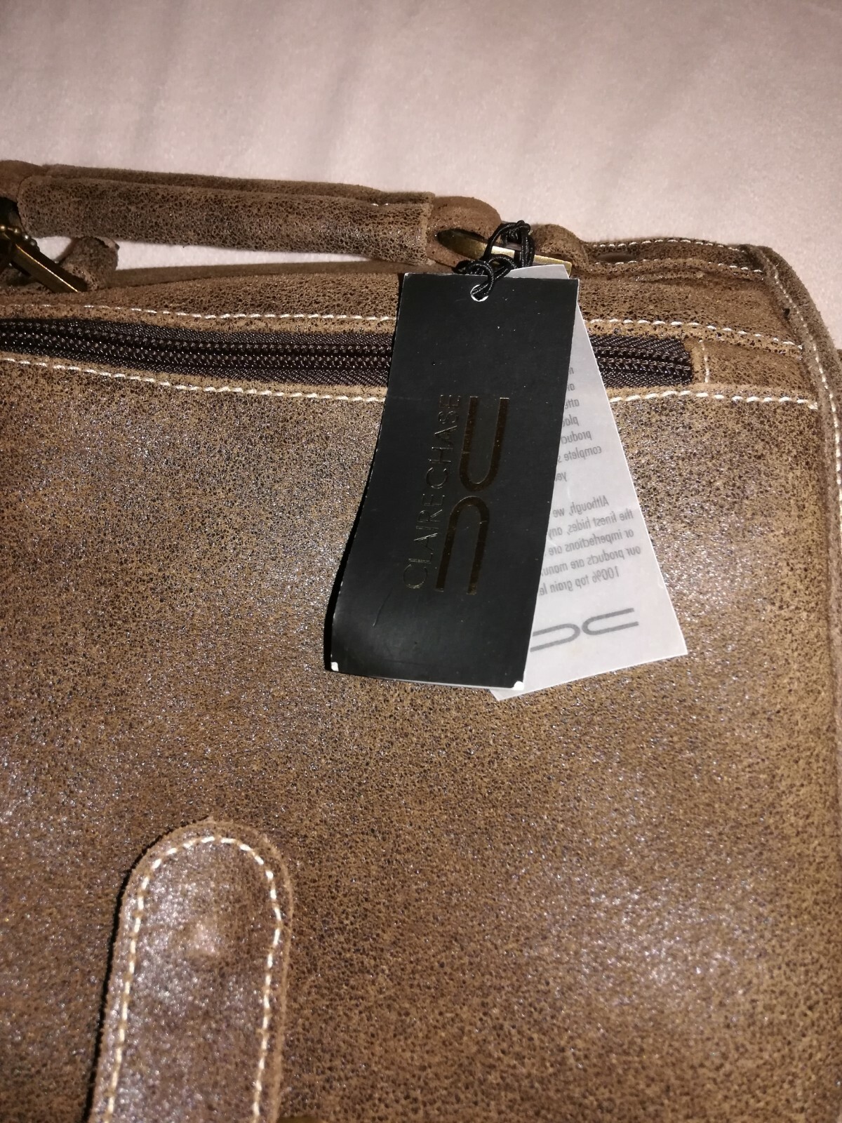 Claire Chase Backpack Uptown Distressed Brown Leather NWT (D11)