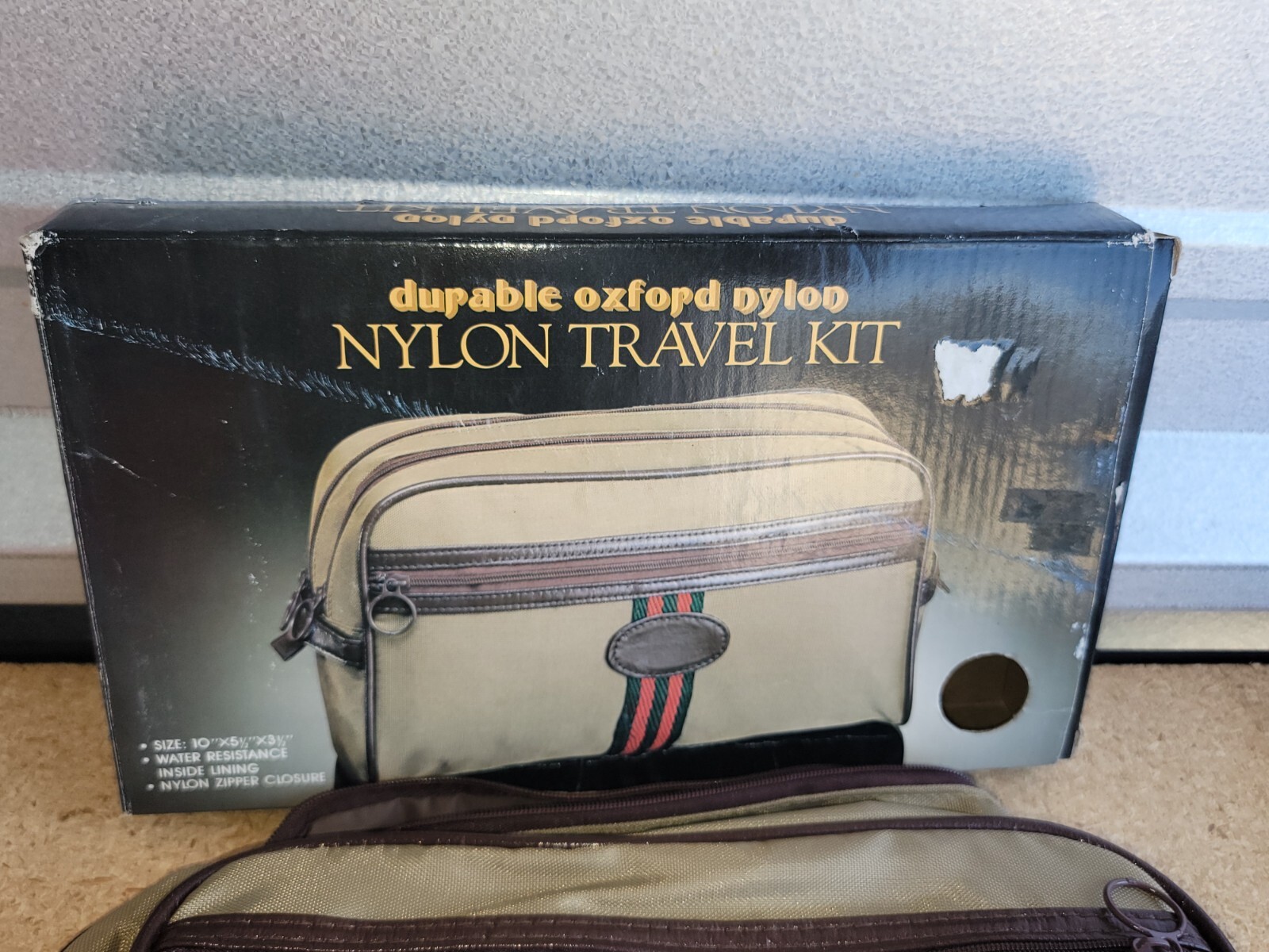 Durable Oxford Mens Small Nylon Toiletry Travel Bag Made in Taiwan