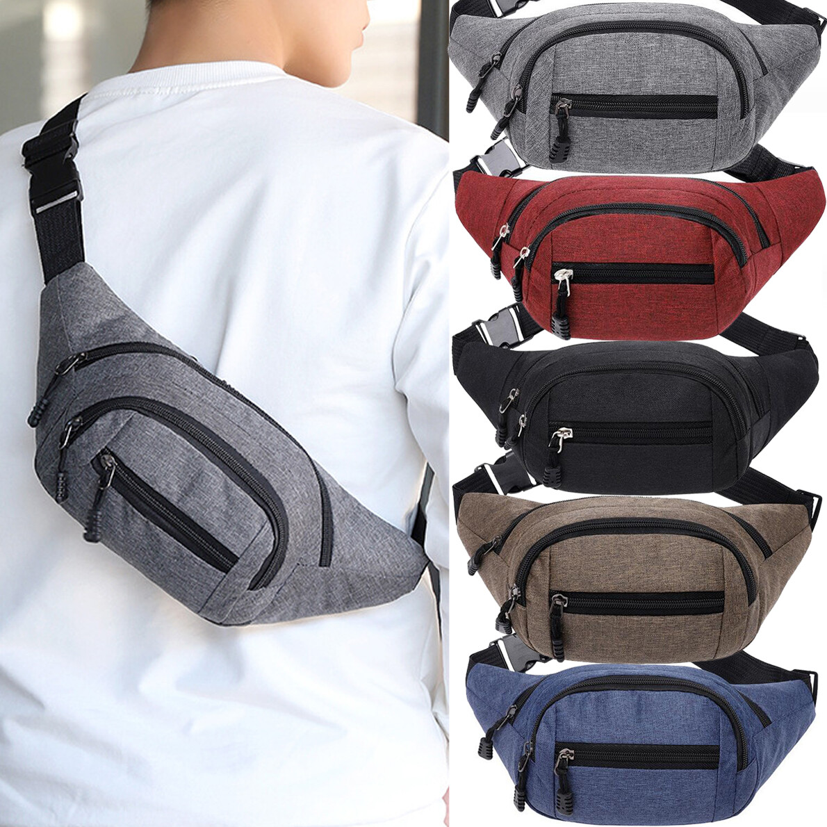 Waterproof Running Belt Fanny Pack Waist Pouch Outdoor Camping Hiking Travel Bag