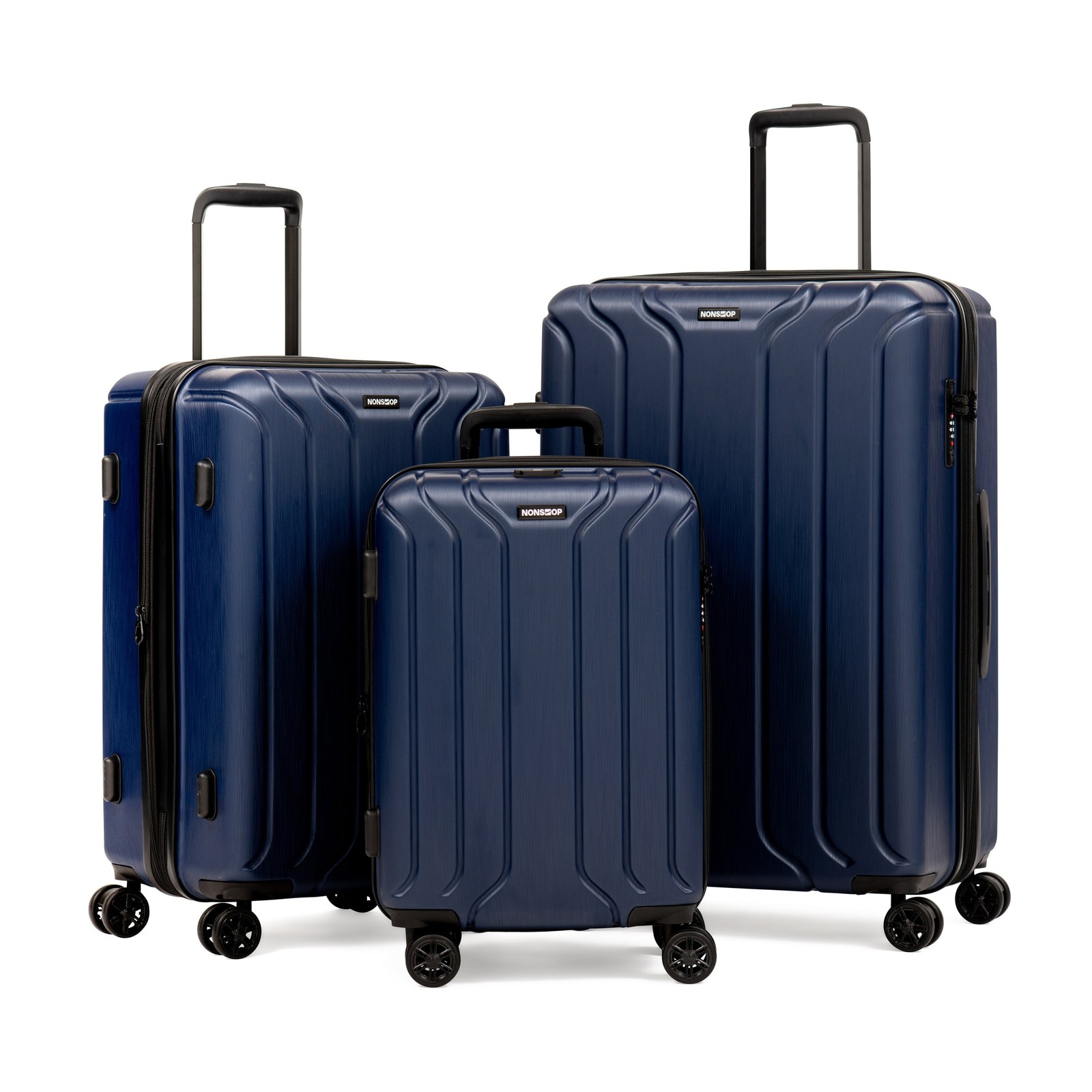 NONSTOP NEW YORK Luggage Expandable Spinner Wheels Travel Suitcase 3 Piece U32
